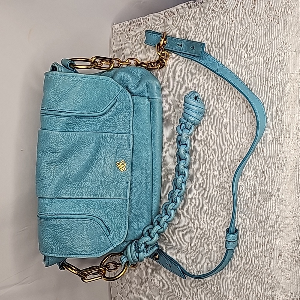 ALC A.L.C. Vegan leather blue so soft chain shoulder bag rare color